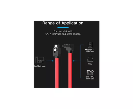 Кабель для передачи данных SATA 3.0 7pin F/F 0.5m L Red Vention (KDDRD), изображение 3 Кабель для передачи данных SATA 3.0 7pin F/F 0.5m L Red Vention (KDDRD), изображение 3