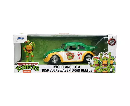 Машина Jada металева Черепашки-Ніндзя Фольксваген Бітл (1959) з фігуркою Мікеланджело, 1:24 (253285002), зображення 10 Машина Jada металева Черепашки-Ніндзя Фольксваген Бітл (1959) з фігуркою Мікеланджело, 1:24 (253285002), зображення 10