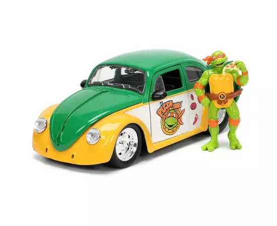 Машина Jada металева Черепашки-Ніндзя Фольксваген Бітл (1959) з фігуркою Мікеланджело, 1:24 (253285002), зображення 2 Машина Jada металева Черепашки-Ніндзя Фольксваген Бітл (1959) з фігуркою Мікеланджело, 1:24 (253285002), зображення 2