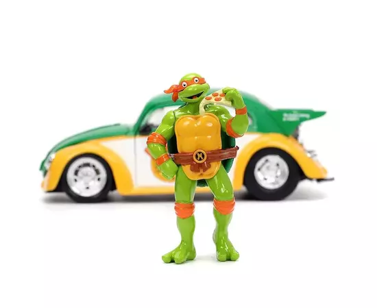 Машина Jada металева Черепашки-Ніндзя Фольксваген Бітл (1959) з фігуркою Мікеланджело, 1:24 (253285002), зображення 3 Машина Jada металева Черепашки-Ніндзя Фольксваген Бітл (1959) з фігуркою Мікеланджело, 1:24 (253285002), зображення 3