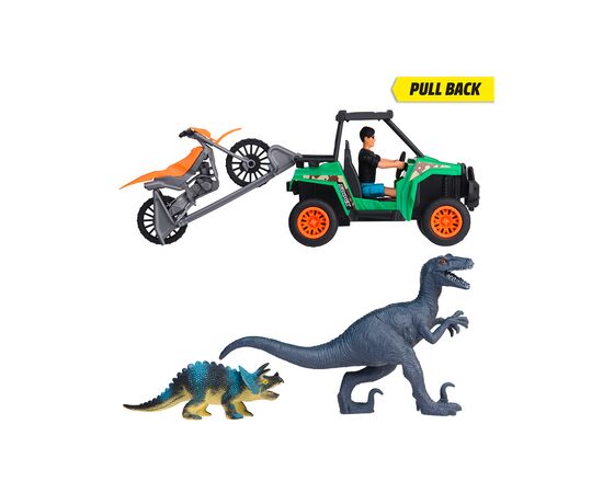 Игровой набор Dickie Toys Поиск динозавров, багги и мотоцикл, 2 динозавра, 1 фигурка (3834009), изображение 2 Игровой набор Dickie Toys Поиск динозавров, багги и мотоцикл, 2 динозавра, 1 фигурка (3834009), изображение 2