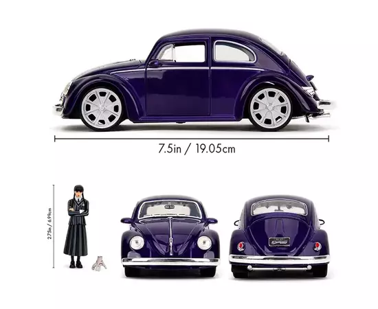 Машина Jada металлическая Венздей Фольксваген Битл с фигуркой Венздей, 1:24 (253255076), изображение 8 Машина Jada металлическая Венздей Фольксваген Битл с фигуркой Венздей, 1:24 (253255076), изображение 8