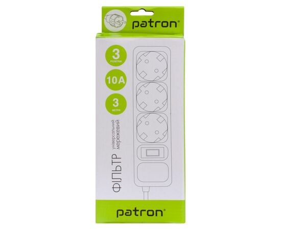 Сетевой фильтр питания Patron EXT-PN-SP-1033, 1.8m Black (EXT-PN-SP-1033), изображение 3 Сетевой фильтр питания Patron EXT-PN-SP-1033, 1.8m Black (EXT-PN-SP-1033), изображение 3