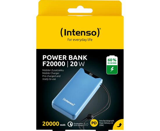 Батарея универсальная Intenso F20000 20000mAh PD/18W, QC3.0, blue (7332055), изображение 4 Батарея универсальная Intenso F20000 20000mAh PD/18W, QC3.0, blue (7332055), изображение 4