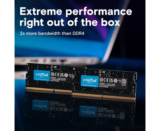Модуль памяти для ноутбука SoDIMM DDR5 8GB 5200 MHz Micron (CT8G52C42S5), изображение 2 Модуль памяти для ноутбука SoDIMM DDR5 8GB 5200 MHz Micron (CT8G52C42S5), изображение 2