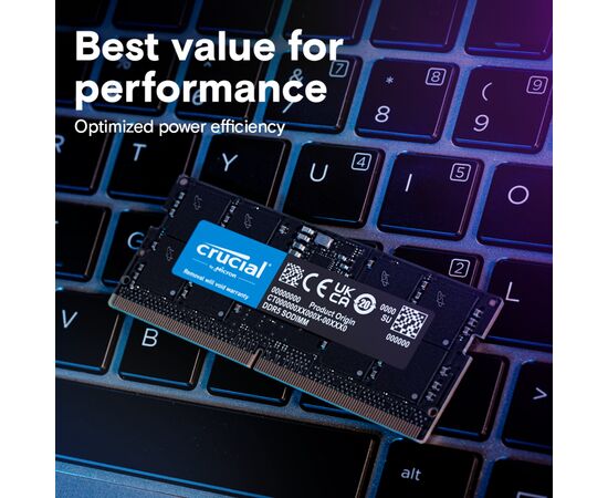 Модуль памяти для ноутбука SoDIMM DDR5 8GB 5200 MHz Micron (CT8G52C42S5), изображение 5 Модуль памяти для ноутбука SoDIMM DDR5 8GB 5200 MHz Micron (CT8G52C42S5), изображение 5