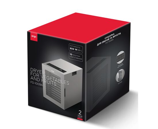 Сушка для овощей и фруктов Ergo FD-1009A, изображение 7 Сушка для овощей и фруктов Ergo FD-1009A, изображение 7
