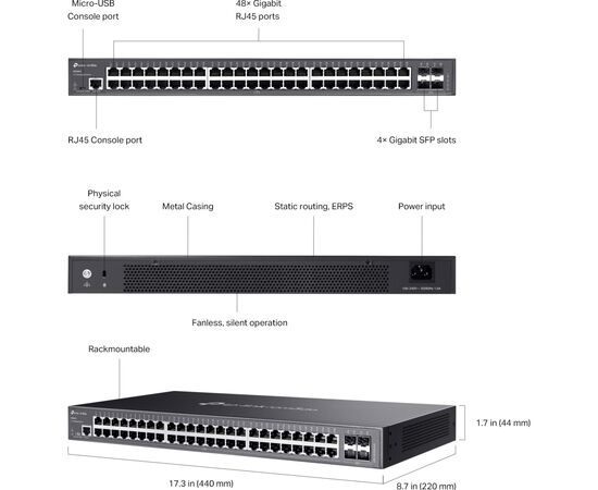 Коммутатор сетевой TP-Link SG3452, изображение 7 Коммутатор сетевой TP-Link SG3452, изображение 7