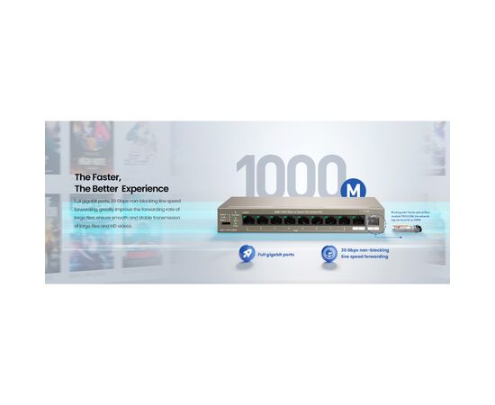 Коммутатор сетевой Tenda TEG1110PF-8-102W, изображение 6 Коммутатор сетевой Tenda TEG1110PF-8-102W, изображение 6