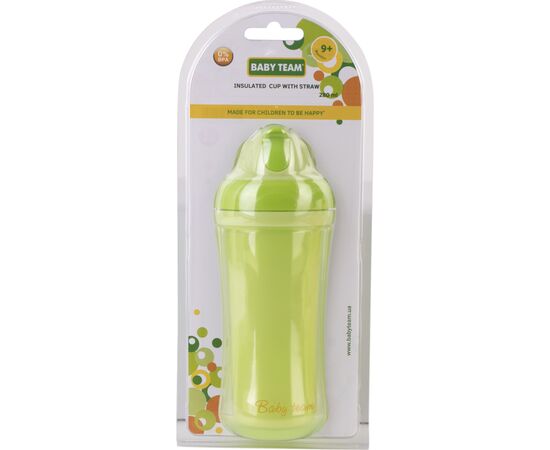 Поильник-непроливайка Baby Team С двойными стенками и трубочкой 280 мл (4824428050210), изображение 3