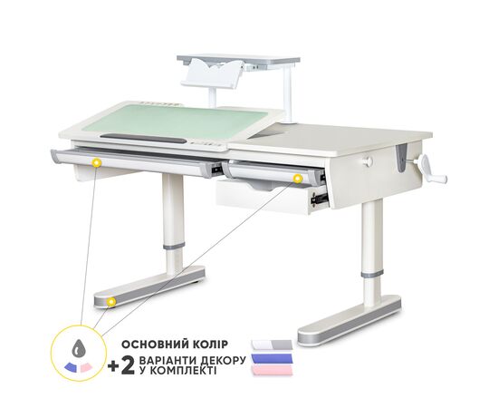 Парта со стулом Evo-kids Montreal 2 WG с полкой S-50 (BD-670-2 WG + S 50 WG)