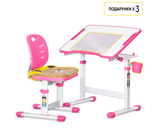Парта со стулом Evo-kids Pink (Evo-07 Ergo PN), изображение 3 Парта со стулом Evo-kids Pink (Evo-07 Ergo PN), изображение 3