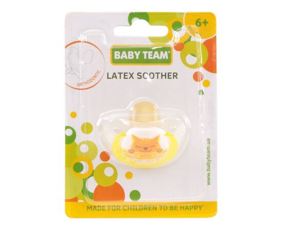 Пустышка Baby Team Ортодонтическая 6 м+ Котик (4824428032025), изображение 3 Пустышка Baby Team Ортодонтическая 6 м+ Котик (4824428032025), изображение 3