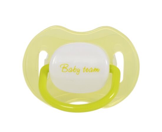 Пустышка Baby Team Силиконовая ортодонтичная С колпачком и кольцом Ночная От 12 месяцев (4824428030083)