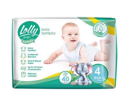 Подгузники Lolly Soft Maxi 4 7-18 кг 40 шт (4820174981266)