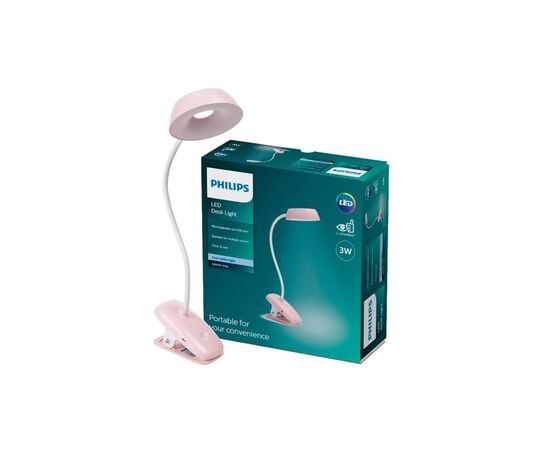 Настільна лампа Philips Donutclip 3Вт 4000K 1200мАг USB-A рожевий (929003179607), зображення 2 Настільна лампа Philips Donutclip 3Вт 4000K 1200мАг USB-A рожевий (929003179607), зображення 2