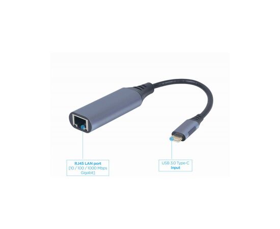 Адаптер Cablexpert USB type-C to Gigabit Lan (A-USB3C-LAN-01), изображение 2 Адаптер Cablexpert USB type-C to Gigabit Lan (A-USB3C-LAN-01), изображение 2