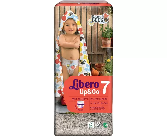 Подгузник Libero Up&Go Размер 7 (16-26 кг) 30 шт (7322541743240), изображение 2 Подгузник Libero Up&Go Размер 7 (16-26 кг) 30 шт (7322541743240), изображение 2