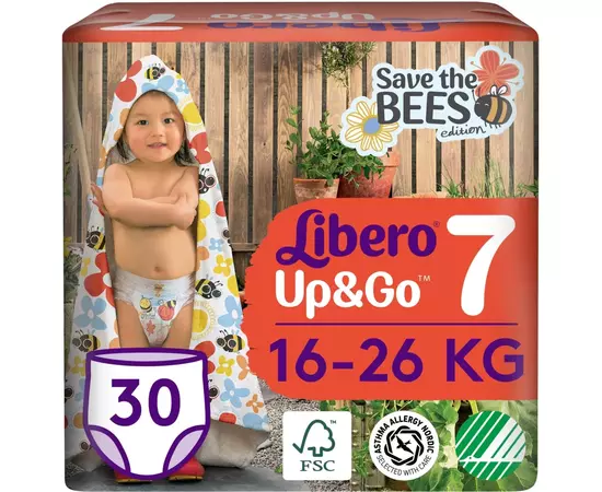 Підгузок Libero Up&Go Розмір 7 (16-26 кг) 30 шт (7322541743240)