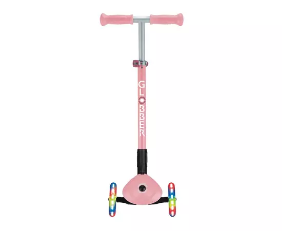 Самокат Globber Primo Foldable Lights колеса с подсветкой до 50 кг 3+ Пастельно-розовый (432-211-3), изображение 4 Самокат Globber Primo Foldable Lights колеса с подсветкой до 50 кг 3+ Пастельно-розовый (432-211-3), изображение 4