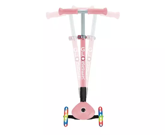 Самокат Globber Primo Foldable Lights колеса с подсветкой до 50 кг 3+ Пастельно-розовый (432-211-3), изображение 6 Самокат Globber Primo Foldable Lights колеса с подсветкой до 50 кг 3+ Пастельно-розовый (432-211-3), изображение 6
