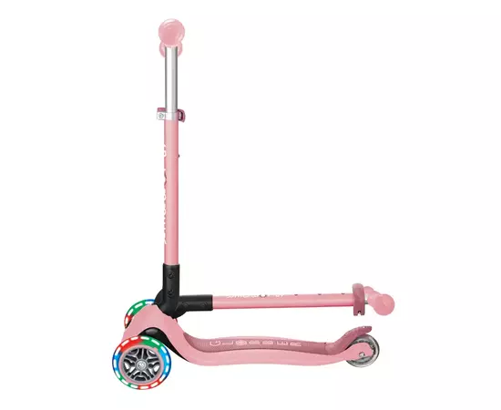 Самокат Globber Primo Foldable Lights колеса с подсветкой до 50 кг 3+ Пастельно-розовый (432-211-3), изображение 9 Самокат Globber Primo Foldable Lights колеса с подсветкой до 50 кг 3+ Пастельно-розовый (432-211-3), изображение 9