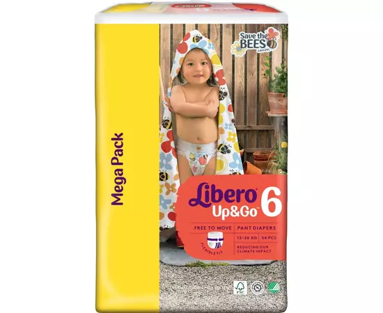 Подгузник Libero Up&Go Размер 6 (13-20 кг) 54 шт (7322541743004), изображение 3 Подгузник Libero Up&Go Размер 6 (13-20 кг) 54 шт (7322541743004), изображение 3