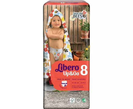 Подгузник Libero Up&Go Размер 8 (19-30 кг) 26 шт (7322541743448), изображение 3 Подгузник Libero Up&Go Размер 8 (19-30 кг) 26 шт (7322541743448), изображение 3