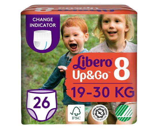 Підгузок Libero Up&Go Розмір 8 (19-30 кг) 26 шт (7322541743448)