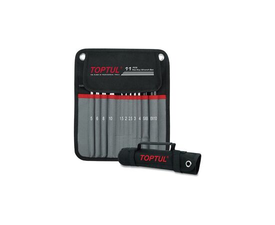 Ключ Toptul шестигранный с шаром 1,5-10мм 11шт. супердлинный в чехле (GPAQ1101), изображение 2 Ключ Toptul шестигранный с шаром 1,5-10мм 11шт. супердлинный в чехле (GPAQ1101), изображение 2