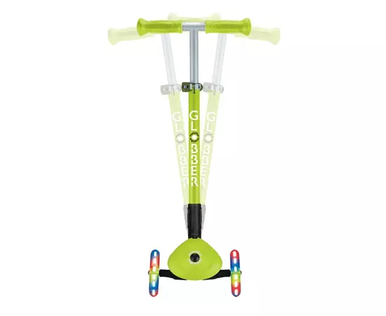 Самокат Globber Primo Foldable Lights колеса с подсветкой до 50 кг. 3+ Зеленый (432-106-3), изображение 6 Самокат Globber Primo Foldable Lights колеса с подсветкой до 50 кг. 3+ Зеленый (432-106-3), изображение 6