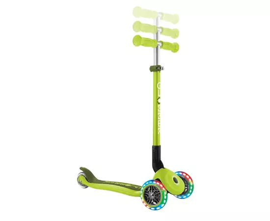 Самокат Globber Primo Foldable Lights колеса с подсветкой до 50 кг. 3+ Зеленый (432-106-3), изображение 7 Самокат Globber Primo Foldable Lights колеса с подсветкой до 50 кг. 3+ Зеленый (432-106-3), изображение 7