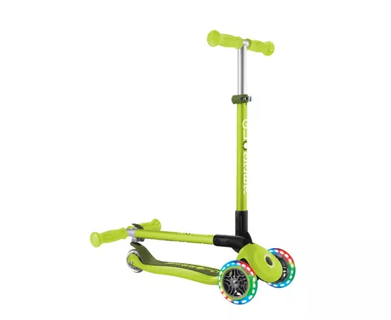 Самокат Globber Primo Foldable Lights колеса с подсветкой до 50 кг. 3+ Зеленый (432-106-3), изображение 8 Самокат Globber Primo Foldable Lights колеса с подсветкой до 50 кг. 3+ Зеленый (432-106-3), изображение 8