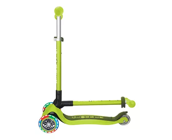 Самокат Globber Primo Foldable Lights колеса с подсветкой до 50 кг. 3+ Зеленый (432-106-3), изображение 9 Самокат Globber Primo Foldable Lights колеса с подсветкой до 50 кг. 3+ Зеленый (432-106-3), изображение 9