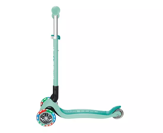 Самокат Globber Primo Foldable Lights колеса с подсветкой до 50 кг. 3+ Мятный (432-206-3), изображение 3 Самокат Globber Primo Foldable Lights колеса с подсветкой до 50 кг. 3+ Мятный (432-206-3), изображение 3