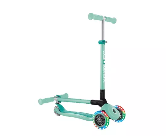 Самокат Globber Primo Foldable Lights колеса с подсветкой до 50 кг. 3+ Мятный (432-206-3), изображение 8 Самокат Globber Primo Foldable Lights колеса с подсветкой до 50 кг. 3+ Мятный (432-206-3), изображение 8