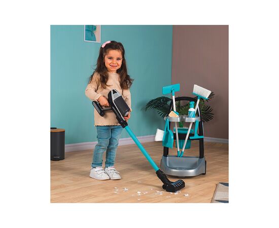 Игровой набор Smoby Тележка для уборки с ручным пылесосом Ровента и аксессуары (330319), изображение 4 Игровой набор Smoby Тележка для уборки с ручным пылесосом Ровента и аксессуары (330319), изображение 4
