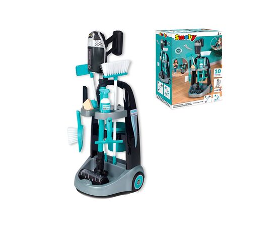 Игровой набор Smoby Тележка для уборки с ручным пылесосом Ровента и аксессуары (330319)