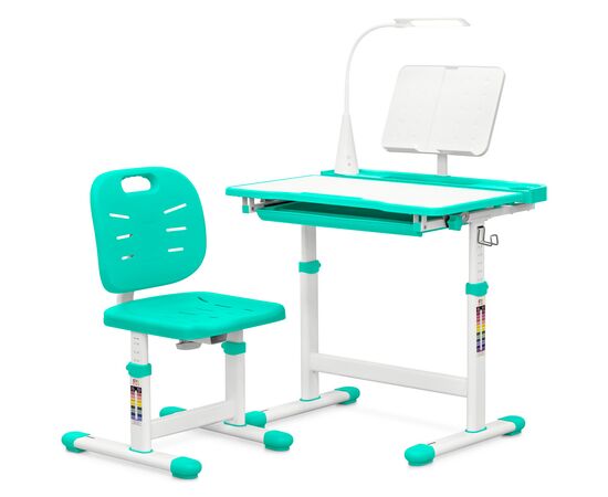 Парта со стулом Evo-kids (стол+стул+полка+лампа) Green (Evo-17 Z Ergo)