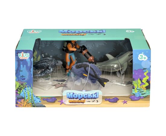 Фигурка Kids Team Морские жители: голубой хируг, морская черепаха, дельфин, аквалангист (Q9899-P25_1), изображение 2 Фигурка Kids Team Морские жители: голубой хируг, морская черепаха, дельфин, аквалангист (Q9899-P25_1), изображение 2