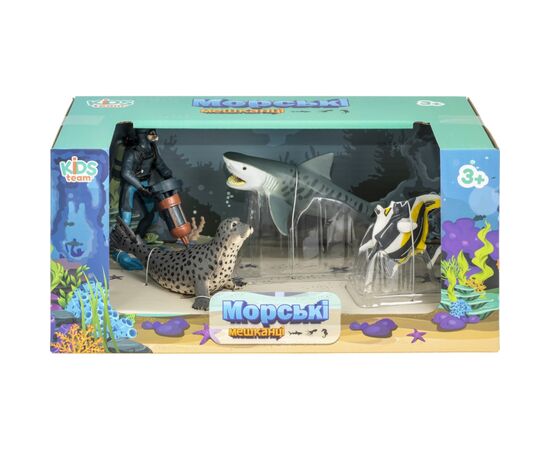 Фигурка Kids Team Морские жители: Акула китовая,тюлень,рыба тропическая бабочка (Q9899-P24_1), изображение 2 Фигурка Kids Team Морские жители: Акула китовая,тюлень,рыба тропическая бабочка (Q9899-P24_1), изображение 2