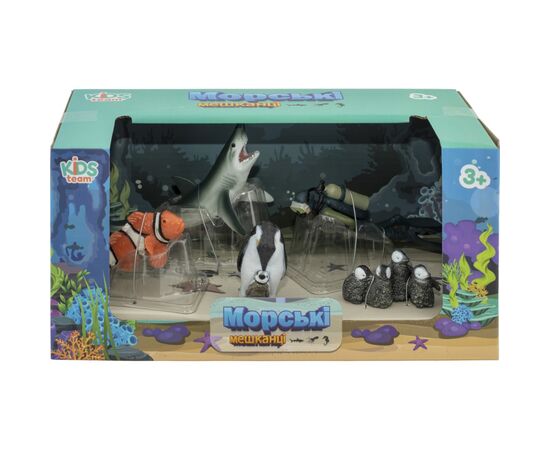 Фигурка Kids Team Морские жители: акула, пингвины, аквалангист, рыба клоун (Q9899-P24_3), изображение 2 Фигурка Kids Team Морские жители: акула, пингвины, аквалангист, рыба клоун (Q9899-P24_3), изображение 2