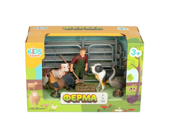 Фигурка Kids Team набор Ферма фермер, петух, гусыня, две собаки (Q9899-X14_1), изображение 2 Фигурка Kids Team набор Ферма фермер, петух, гусыня, две собаки (Q9899-X14_1), изображение 2