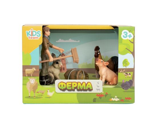 Фигурка Kids Team набор Ферма фермер, петух, кролик, поросёнок (Q9899-T7_5), изображение 2 Фигурка Kids Team набор Ферма фермер, петух, кролик, поросёнок (Q9899-T7_5), изображение 2
