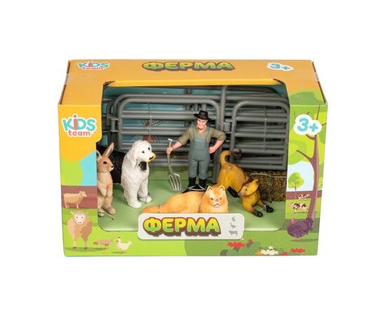 Фигурка Kids Team набор Ферма фермер, собака, кролик и два кота (Q9899-X13_1), изображение 2 Фигурка Kids Team набор Ферма фермер, собака, кролик и два кота (Q9899-X13_1), изображение 2