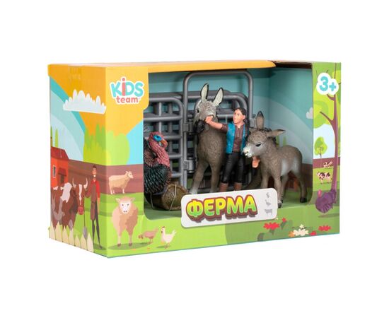 Фигурка Kids Team набор Ферма фермер, страус, осёл, ослёнок (Q9899-X20_3), изображение 2 Фигурка Kids Team набор Ферма фермер, страус, осёл, ослёнок (Q9899-X20_3), изображение 2