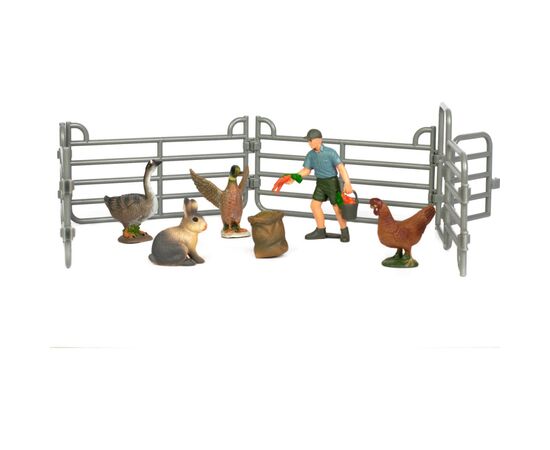 Фигурка Kids Team набор Ферма фермер, утка, гусыня, курица, кролик (Q9899-X14_2)