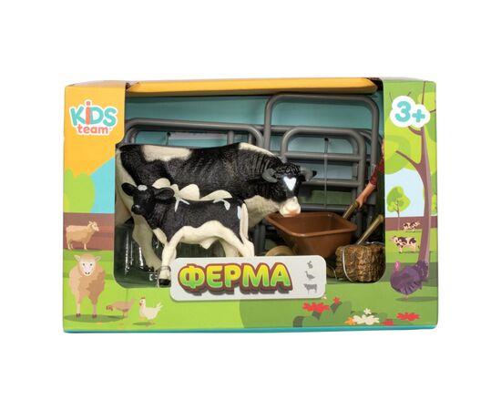 Фигурка Kids Team набор Ферма фермер, черно белый бык,черно белый теленок (Q9899-X10_4), изображение 2 Фигурка Kids Team набор Ферма фермер, черно белый бык,черно белый теленок (Q9899-X10_4), изображение 2