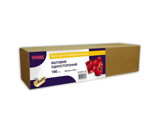 Папір WWM 16,5"/420мм х 30м, matte, 190г/м кв, втулка 50мм (M190R.4.30)