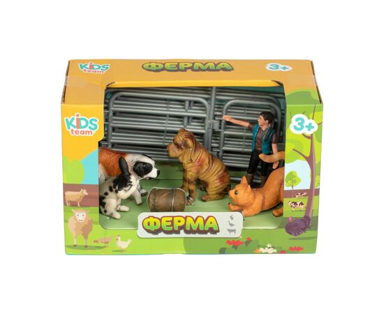 Фигурка Kids Team набор Ферма фермерша, две собаки, кролик и кот (Q9899-X13_2), изображение 2 Фигурка Kids Team набор Ферма фермерша, две собаки, кролик и кот (Q9899-X13_2), изображение 2